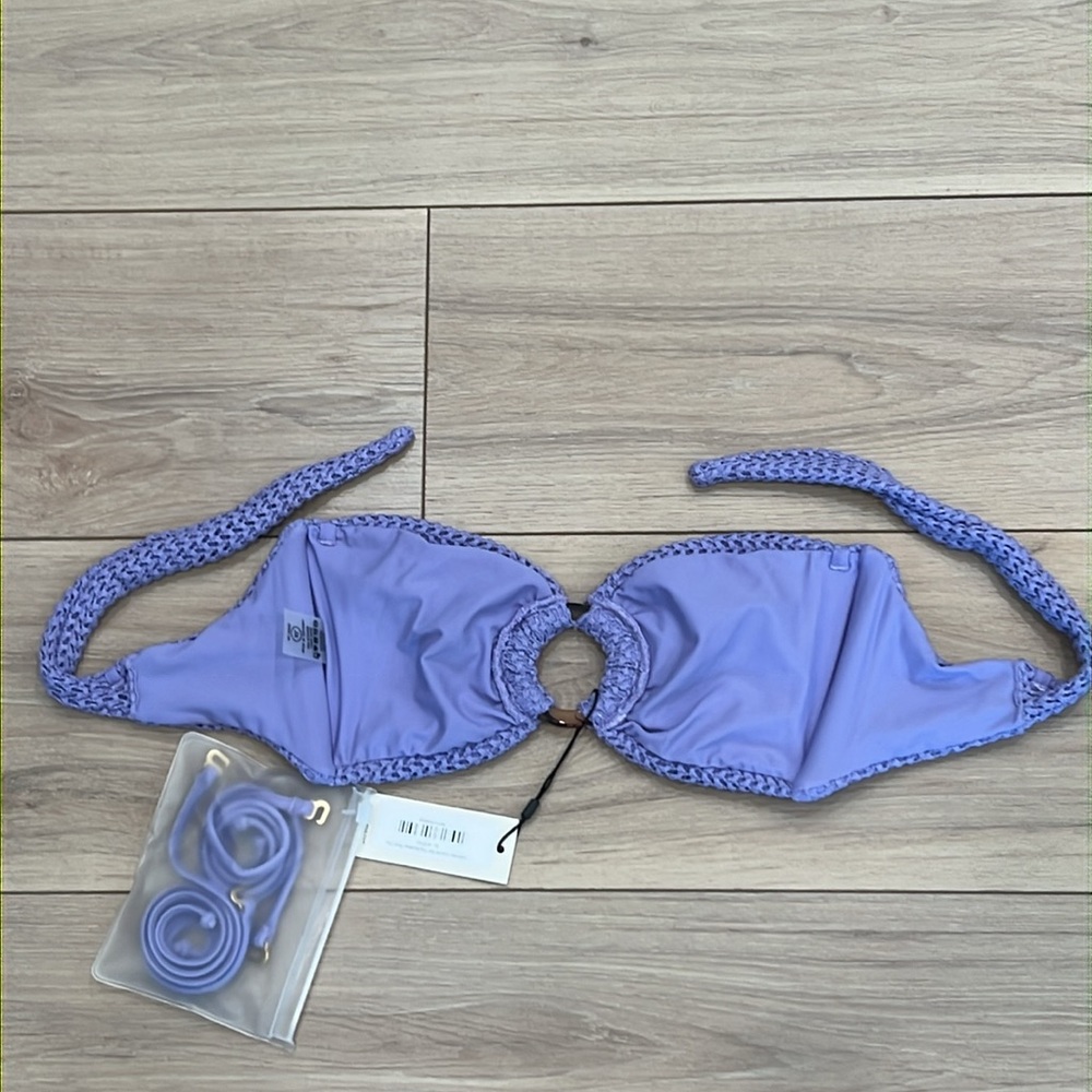 MONTCE Lavender Crochet Tori Ties Bandeau Bikini Top - Picture 9 of 13